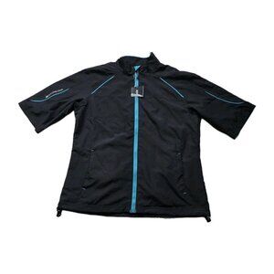 Second Skin Active Shirt Womens M Black Hydrashield Cycling Running SS Full Zip